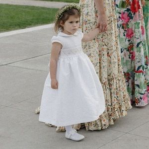 Ivory handmade flower girl dress - size 4T